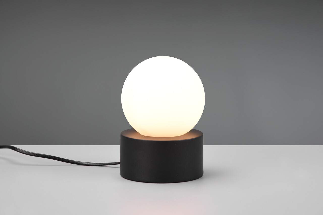 Lampa de masa Countess, RL, 12x17 cm, 25W, 1x E14, metal, negru mat/alb - imagine 4